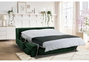 Divano verde allungabile con rivestimento in velluto a coste 184 cm Isadora – Bobochic Paris