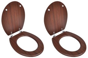 Tavolette Wc Con Coperchi 2 Pz İn Mdf Marroni /