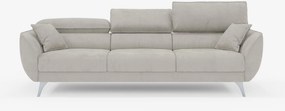 Michelangelo 4 Posti – Divano con 3 sedute estensibili e poggiatesta reclinabili in elegante tessuto vellutino smacchiabile T30
