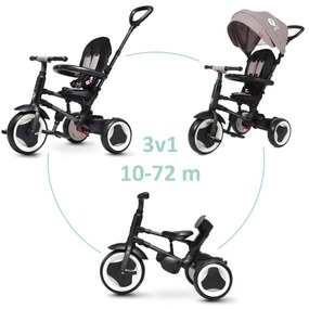 QPlay - Triciclo per bambini 3in1 RITO EVO grigio