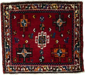 Shiraz Tappeto persiano 70x60 Rosso (Iran) Annodato A Mano