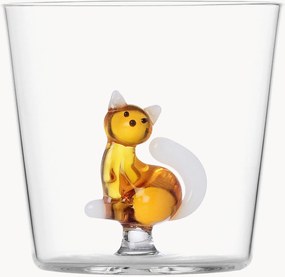 Bicchiere in vetro borosilicato fatto a mano Tabby Cat