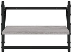 Mensole a parete con aste 2pz grigio sonoma 40x25x30 cm