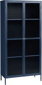 Vetrina in metallo blu scuro 90x190 cm Bronco - Unique Furniture