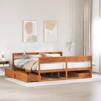 Letto senza Materasso Marrone Cera 200x200 cm in Legno di Pino 3307112