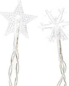 Aigostar - Catena luminosa natalizia LED per esterni 25 LED/8 funzioni 3xAA 2,5 m IP44 bianco freddo