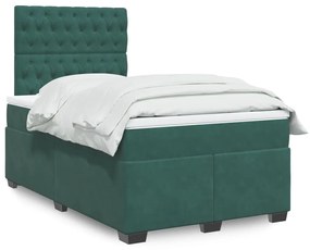 Giroletto A Molle Con Materasso Verde Scuro 120x190 Cm Velluto /