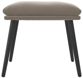Poggiapiedi grigio chiaro 45x29,5x35 cm in velluto
