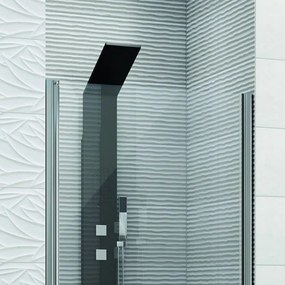 Kamalu - porta doccia nicchia battente 90cm vetro trasparente ks2800n