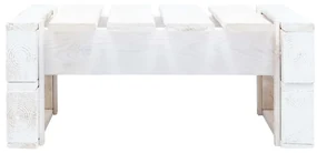 Ottomana da giardino pallet in legno di pino impregnato bianco