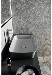 Lavabo da appoggio rettangolare in ceramica L 80 x H 12 x P 40 cm marrone