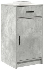 Set di mobile da trucco a 3 pezzi con led in legno ingegnerizzato grigio