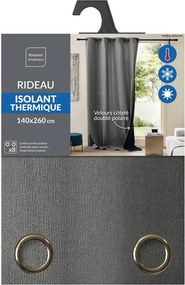 Tenda termoisolante color antracite in velluto a coste 140x260 cm Madison – douceur d'intérieur