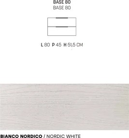 Mobile sospeso bagno 80 cm in nobilitato BALI Bianco Nordico