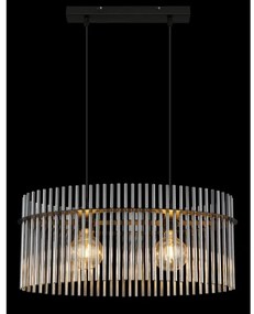 Globo 15698H3 - Lampadario a sospensione con filo GORLEY 2xE27/60W/230V nero