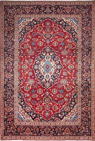 Kashan Tappeto 210 x 300 Rosso (Iran) Annodato A Mano