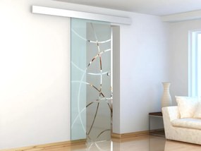 Porta scorrevole esterno muro H205 x L83 cm in Vetro temperato  - HEIDI