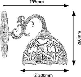 Brilagi - Lampada da parete Tiffany in vetro colorato LORAS 1xE27/40W/230V