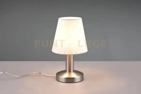 Mats ii lampada acciaio paralume bianco h.24cm 1 luce attacco e14