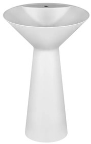 Lavabo da terra senza troppopieno con foro rubinetteria in cristalplant bianco opaco cono 45907 gessi