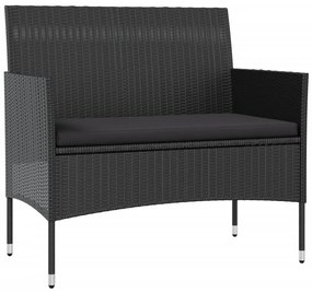 Set Divani da Giardino 16 pz con Cuscini in Polyrattan Nero