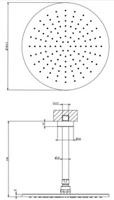 Soffione doccia 30 cm tondo anticalcare Orientabile con braccio a soffitto cromo Shower 47370 Gessi Emporio