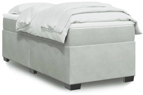 Giroletto A Molle Con Materasso Grigio Chiaro 100x200cm Velluto /