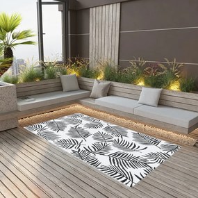 Tappeto Da Esterni Arakıl Bianco E Nero 120x180 Cm İn Pp /
