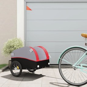 Rimorchio Da Bici Nero E Rosso 30 Kg İn Ferro /