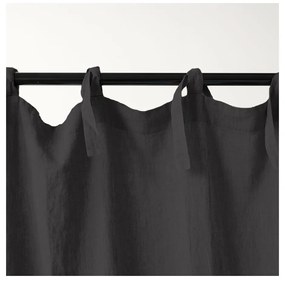 Tenda di lino grigio scuro con passanti Night Time, 250 x 140 cm Dark Grey - Linen Tales
