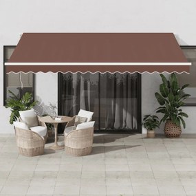 Tenda Da Sole Retrattile Manuale Con Led Marrone 450x350 Cm /
