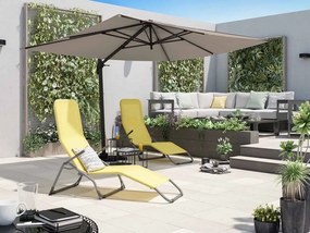Ombrellone a palo laterale grigio Aura NATERIAL con telo rettangolare tortora L 281 x P 386 x H 275 cm