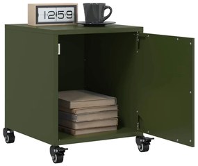 Comodini 2 Pz Verde Oliva 36x39x43,5 Cm İn Acciaio /