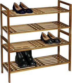 Scarpiera di colore naturale in acacia massiccia 69x40,5x27 cm Fondi – Wenko