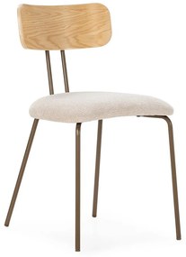 Sedia da pranzo beige/di colore naturale in imbottito Olimpia – MOME