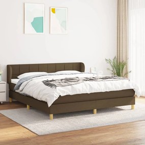 Giroletto A Molle Con Materasso Marrone Scuro 160x200cm Tessuto /