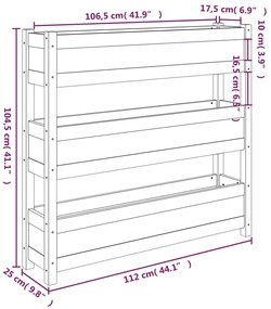 Fioriera Nera 112x25x104,5 cm in Legno Massello di Pino