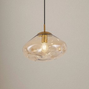Lampada a sospensione Lindby Lelia, ambra, vetro, Ø 35 cm