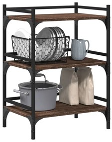 Carrello cucina rovere marrone 50x35x75,5 cm legno multistrato