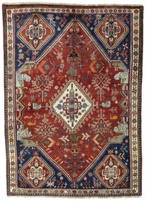 Shiraz Tappeto persiano 160 x 220 Rosso (Iran) Annodato A Mano