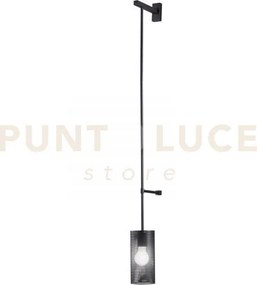 Applique a parete king nera satinato 1 luce attacco e27 10x18x120cm