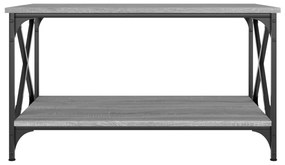 Tavolino grigio sonoma 80x50x45 cm in legno multistrato e ferro