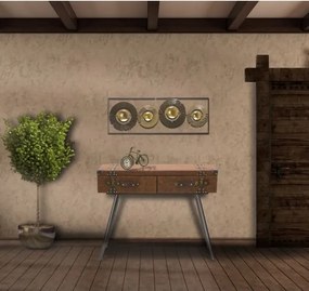 Pannello Decorativo Astratto Ring 31x3x89,5 Cm In Ferro Multicolore