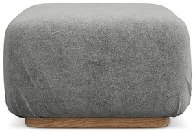 Poggiapiedi componibile grigio con rivestimento in bouclé Ailani – Makamii