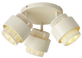 Faretto da soffitto moderno beige con oro 3 luci orientabile e inclinabile - Kora