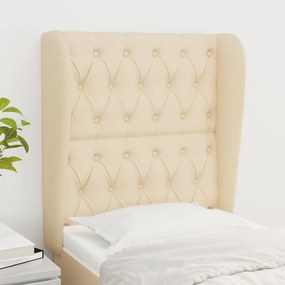Testiera Ad Orecchio Crema 83x23x118/128 Cm İn Tessuto /