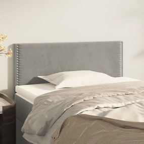 Testiera Grigio Chiaro 80x5x78/88 Cm İn Velluto /