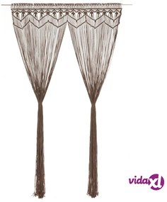 vidaXL Tenda Macramè Grigio Talpa 140x240 cm in Cotone