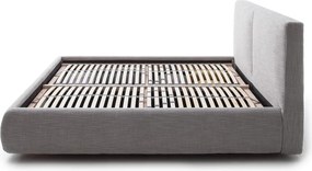 Letto matrimoniale imbottito grigio con contenitore con rete inclusa 180x200 cm Atesio – Meise Möbel