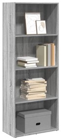 Libreria Grigio Sonoma 60x30x152 Cm İn Legno Multistrato /